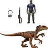 Jurassic World Rebirth Duncan Kincaid & Velociraptor Figures Pack, 3.75-inch Scale