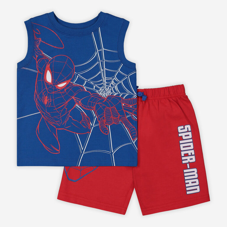 Marvel Spider-Man ens.2mcx D&eacute;bardeur/Short Rouge 12/18M