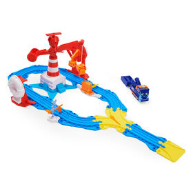 Mighty Express, Coffret Gare du port avec train exclusif Milo le m&eacute;cano et sa grue magn&eacute;tique