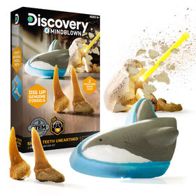 Discovery #MINDBLOWN Kit d'excavation de dents de requin déterrées, lot de 2