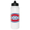 Bouteille d'eau Tallboy blanche de 1L des Canadiens de Montr&eacute;al de la LNH avec couvercle &agrave; membrane noir