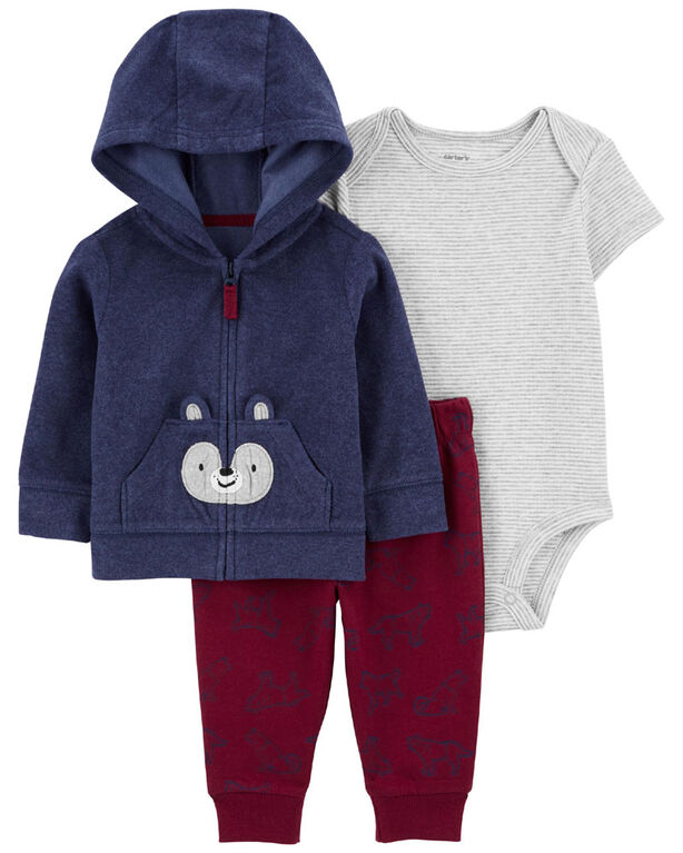 Ensemble 3 pièces cardigan Little bleu marine Carter’s 18M
