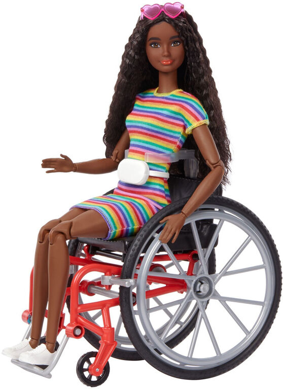 Barbie - Fashionistas - Poupée, fauteuil roulant, cheveux bruns