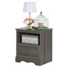 Savannah 1-Drawer Nightstand - End Table with Storage- Gray Maple