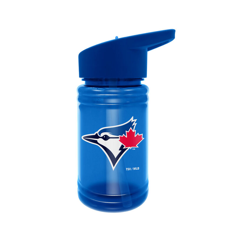 MLB Toronto Blue Jays 16 ounce blue kids water bottle with handle and straw lid