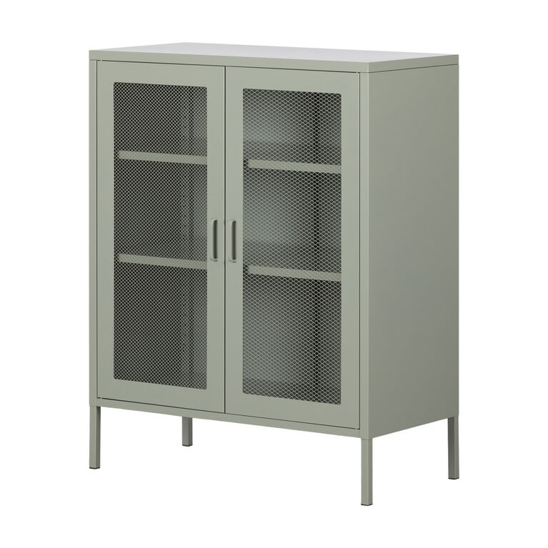 Crea Metal Mesh 2-Door Cabinet SageGreen