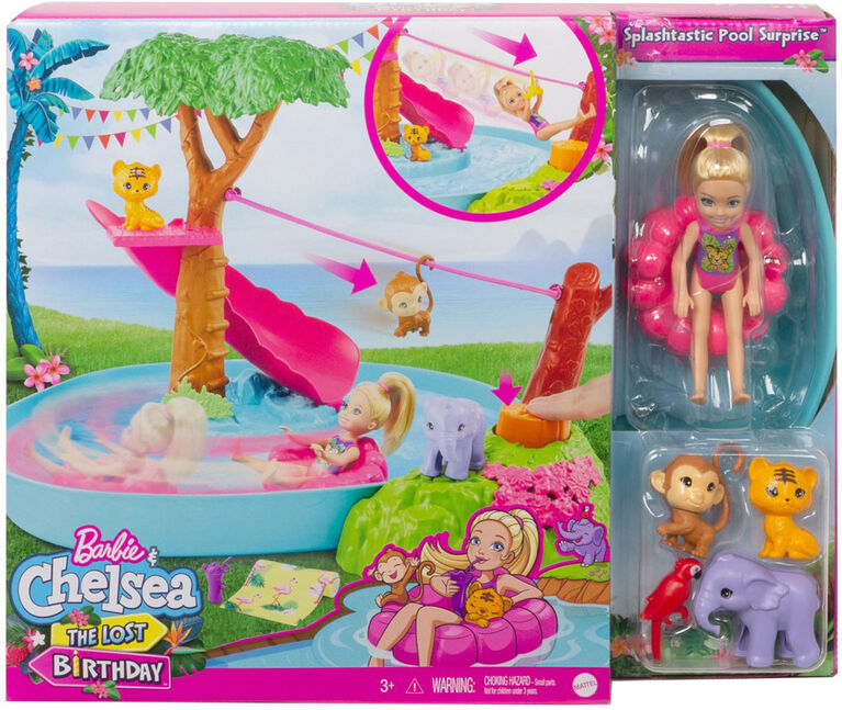 Barbie and Chelsea The Lost Birthday Doll & Splashtastic Pool Surprise Playset