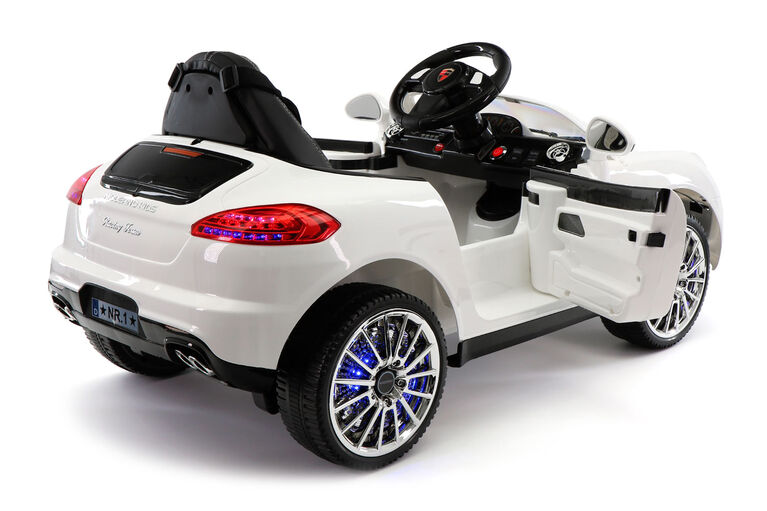 Moderno Kids Kiddie Roadster 12V Battery Power Ride-On Car - White - Exclusive