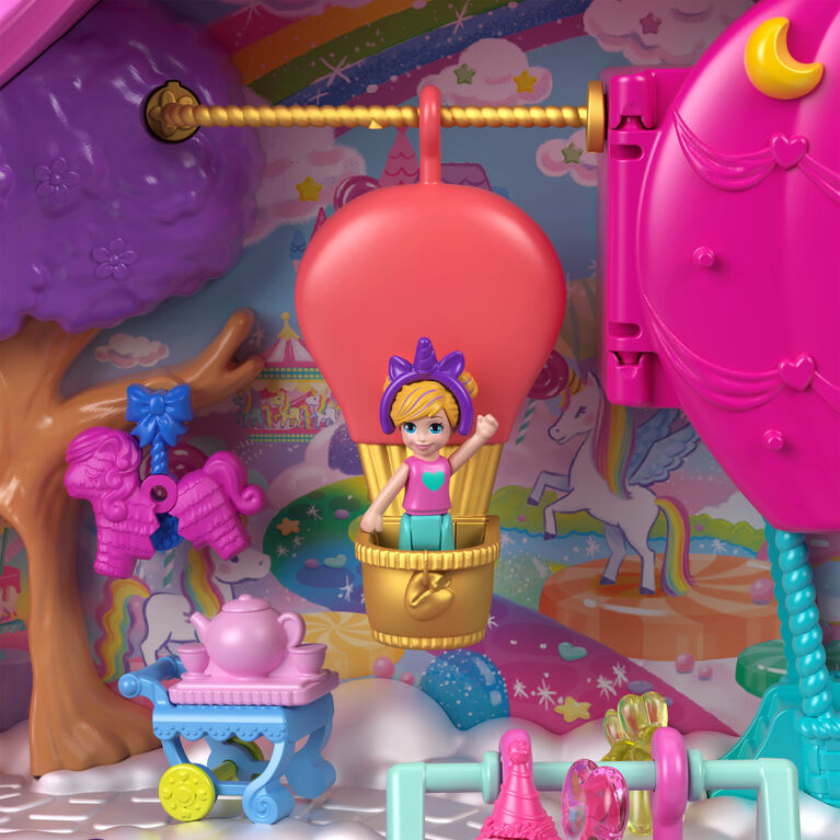 Polly Pocket Coffret Licorne Place à la Fête, 2micro-poup., 25acc.