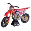 Supercross, authentique réplique de moto en métal moulé à l'échelle 1:10 avec figurine du motocycliste Chase Sexton et socle d'exposition