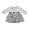 Baby Mode 3 Piece Crinkled Knit Dress Set: Green Floral 3-6M