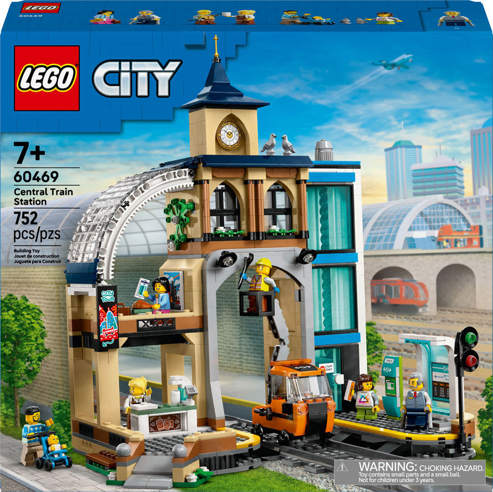 LEGO City Central Train Station Building Toy for Kids - Train Set for Boys & Girls, Ages 7+ - 60469