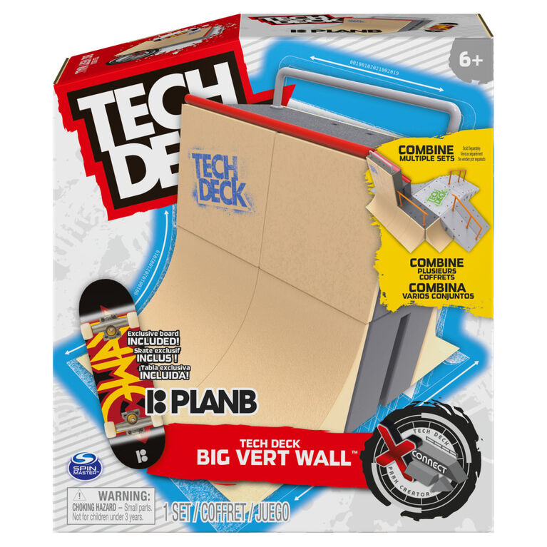 Tech Deck, Big Vert Wall X-Connect Park Creator, Customizable and Buildable Ramp Set with Exclusive Fingerboard