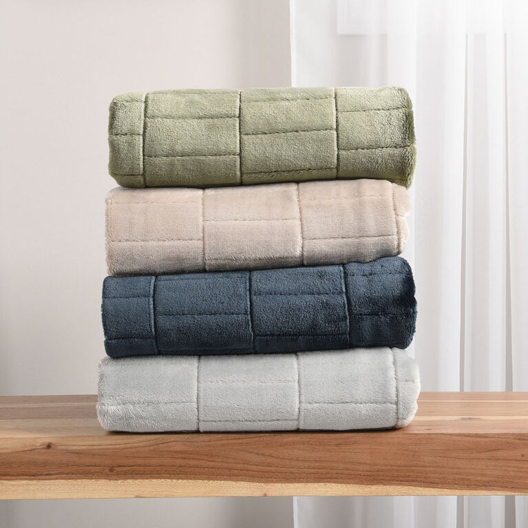 Recycled Cozy Textured Throw, Grey 50" x 60"