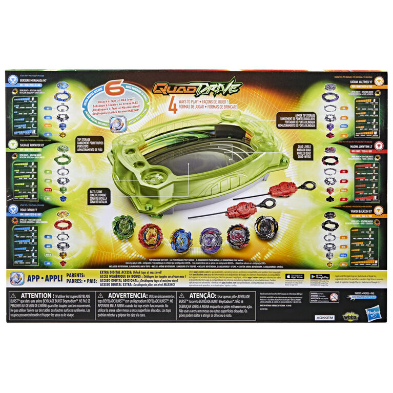 Beyblade Burst QuadDrive Set de combat Collision Nebula, avec arène Beystadium, 2 toupies de compétition et 2 lanceurs - Notre exclusivité