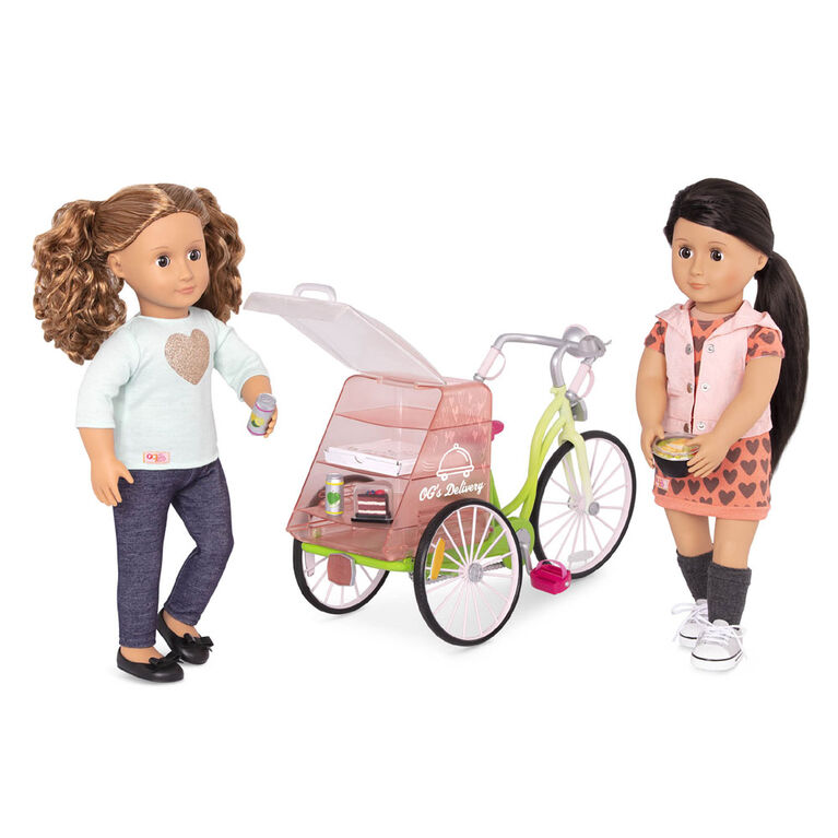 Ensemble Vélo et aliments-jouets pour poupée 46 cm, Delivery Bike, Our Generation