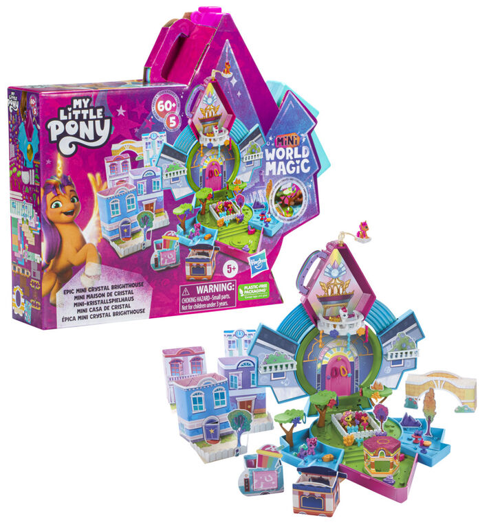 My Little Pony Mini World Magic Epic Mini Crystal Brighthouse Toy - Customizable Playset with 5 Collectible Figures