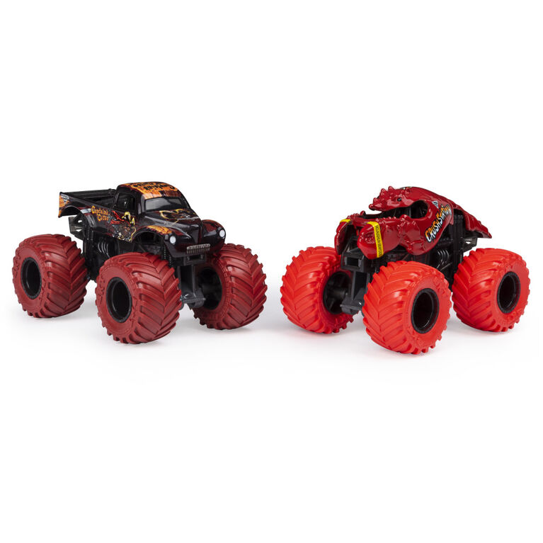 Monster Jam, Official Captain's Curse vs. Crushstation Color-Changing Die-Cast Monster Trucks, 1:64 Scale