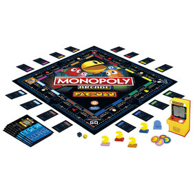 Monopoly Arcade Pac-Man, jeu de plateau Monopoly pour enfants, à partir de 8 ans, inclut unité bancaire et jeu d'arcade