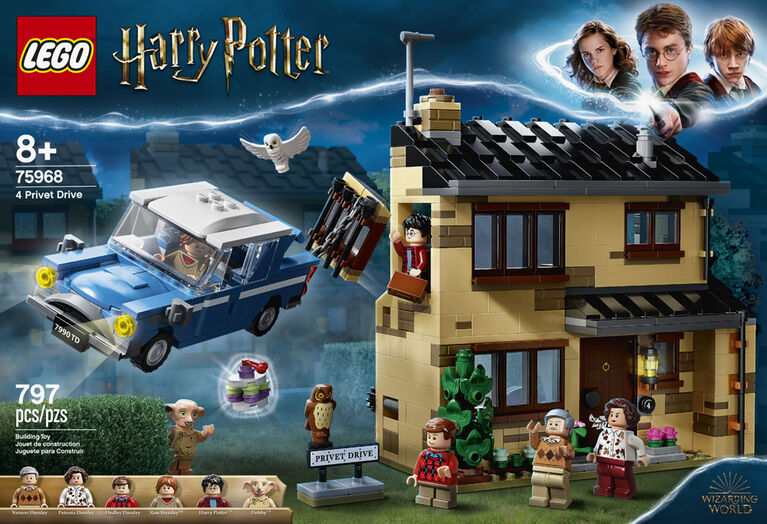 LEGO Harry Potter 4 Privet Drive 75968 House and Ford Anglia Flying Car  Toy, Wizarding World Gifts for Kids, Girls & Boys with Harry Potter, Ron