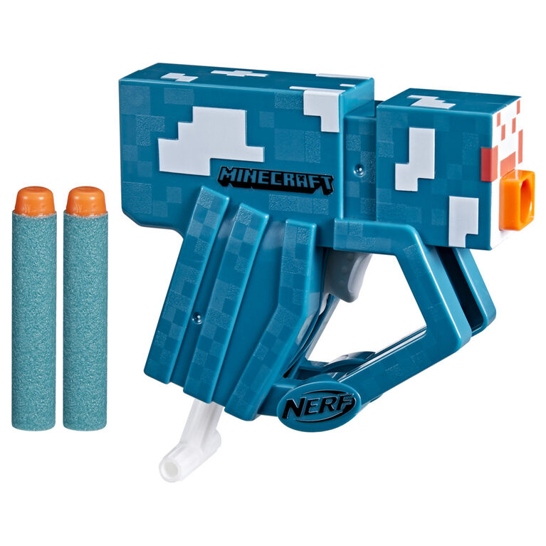 Nerf MicroShots Minecraft Cave Spider Blaster, 2 Nerf Elite Foam Darts, Minecraft Spider Mob Design
