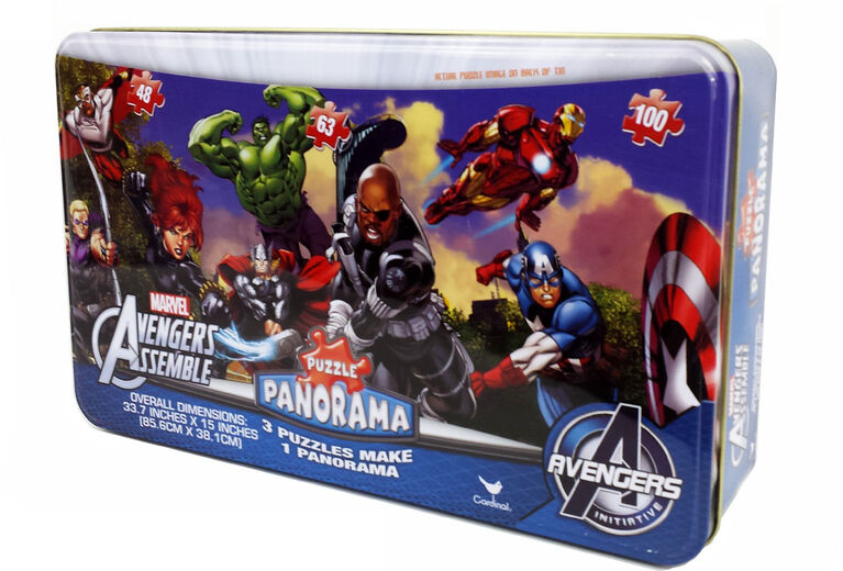 Marvel Avengers 3-in-1 Panorama Kids Jigsaw Puzzle Pack