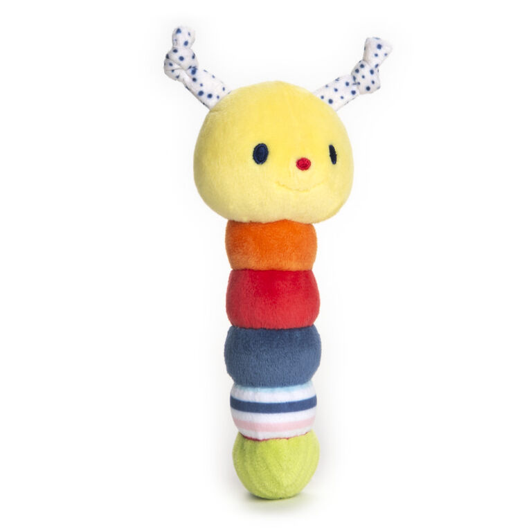 Baby GUND Tinkle Crinkle Caterpillar Stick Rattle, Sensory Stimulating Plush Baby Rattle, 5.5"