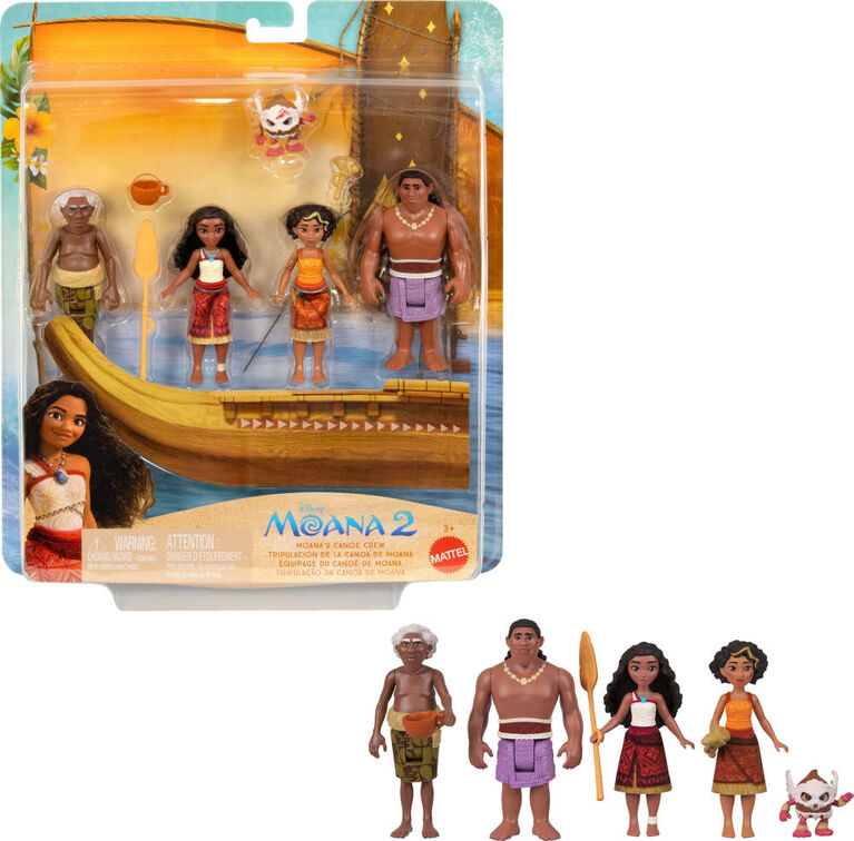 Disney Moana 2 Moana’s Canoe Crew Playset with 5 Small Dolls & 3 Accessories, Inspired by the Movie