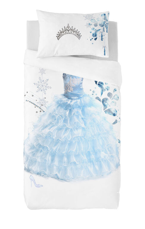 Gouchee Design - Ens Housse De Couette Impression Numérique Simple - Princesse Bleu