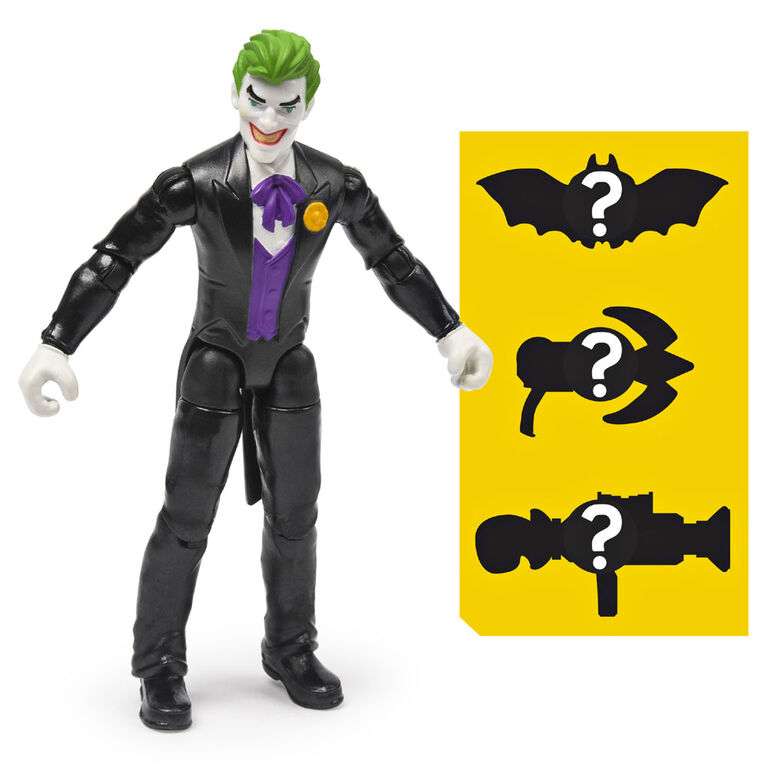 Batman 4-Inch The Joker Action Figure with 3 Mystery Accessories, Mission 3