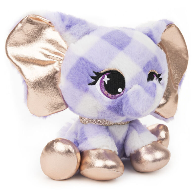 GUND P.Lushes Designer Fashion Pets, Ella L'Phante, éléphante en peluche de luxe douce et élégante, bleu et or, 15,2 cm