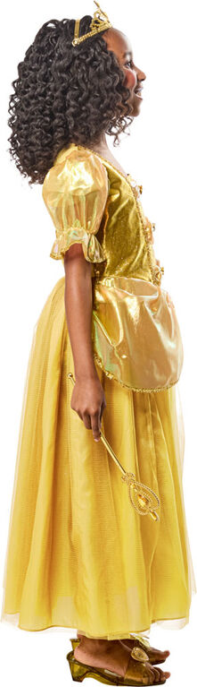 Rubies Gold Princess Costume Dress with Gold Tiara, Girls Extra Extra Small (Size 3-4)