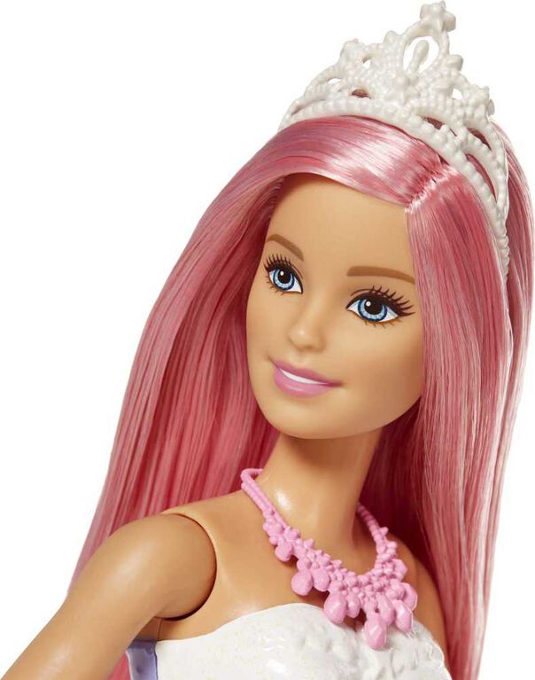 Licorne Lumières Magiques Barbie Dreamtopia avec lumières et sons, et  poupée Barbie Princesse avec cheveux roses - Notre exclusivité