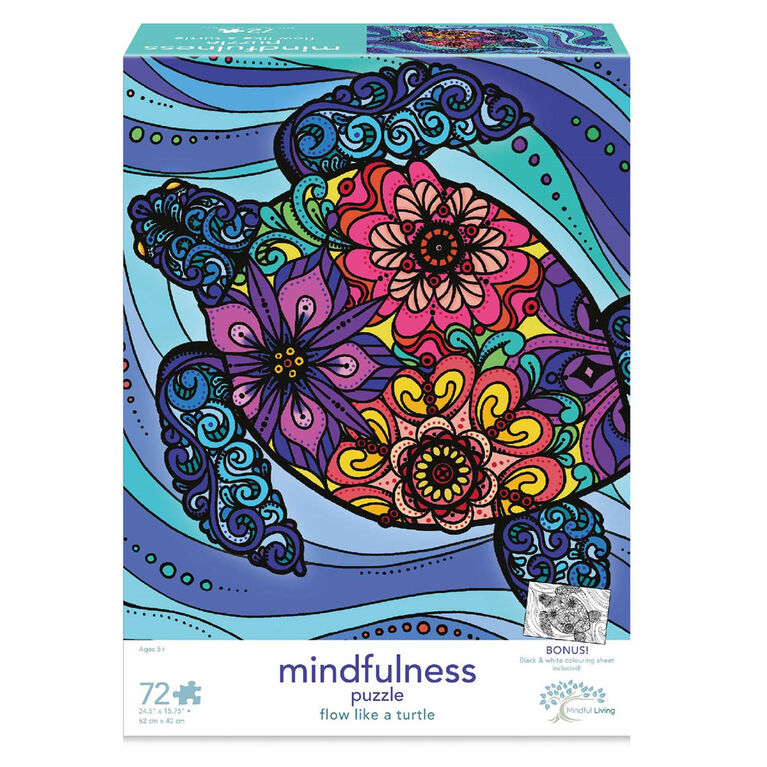 Mindful Living Kids 72 pc. Puzzle - Flow like a Turtle - English Edition