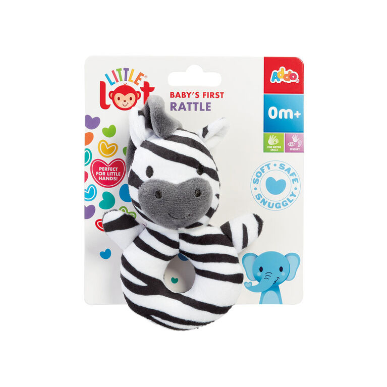 Little Lot Baby's First Rattle - Zebra - Notre exclusivité