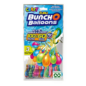 Crazy Bunch O Balloons 100 Rapid-Filling Self-Sealing Water Balloons (3 Pack)