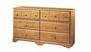 Little Treasures 6-Drawer Double Dresser- Country Pine