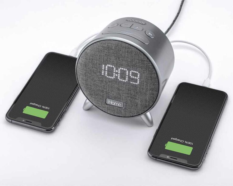 iHome Qi Charging Bluetooth Alarm Clock Grey Toys R Us Canada