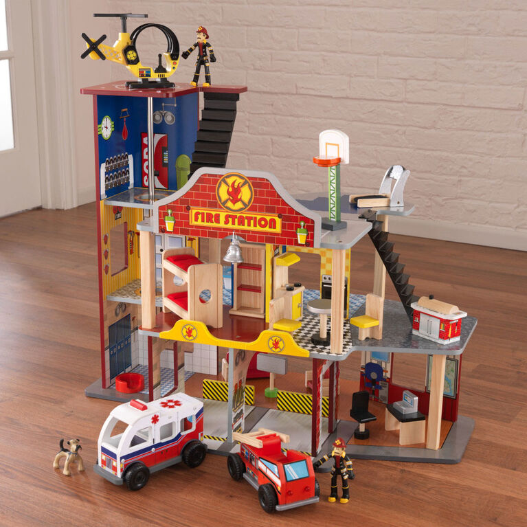 KidKraft - Ensemble caserne de pompiers Deluxe