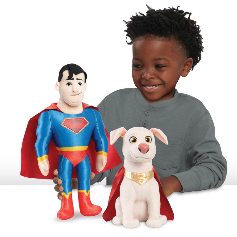 Ensemble de 2 Peluches DC Super Pets SUPERMAN et KRYPTO de 30 cm (12 pouces), Film Krypto et les Super-Animaux - Notre exclusivité