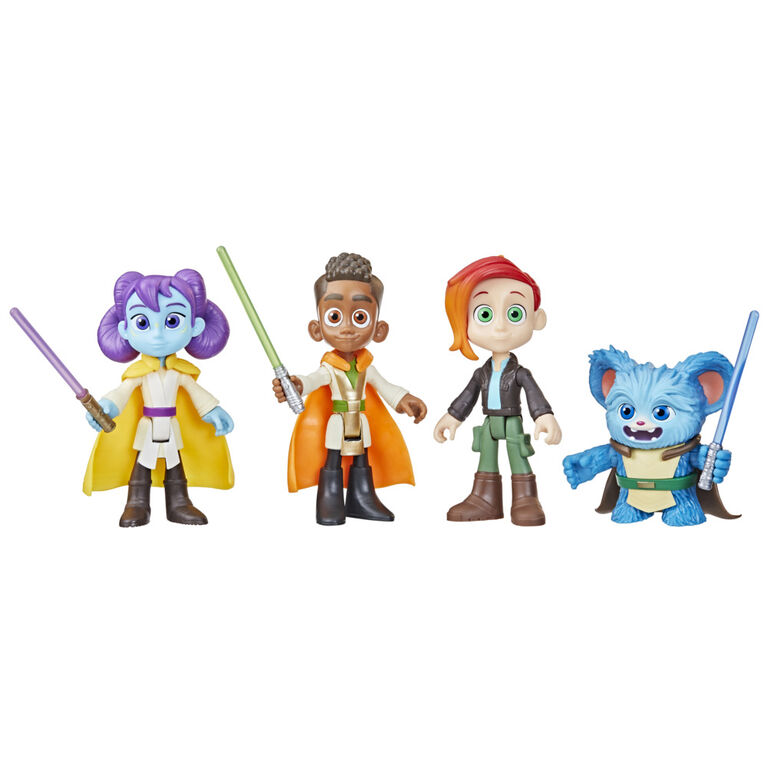 Star Wars Young Jedi Adventures , Collection de héros Jedi, pack de 4 figurines - Notre exclusivité