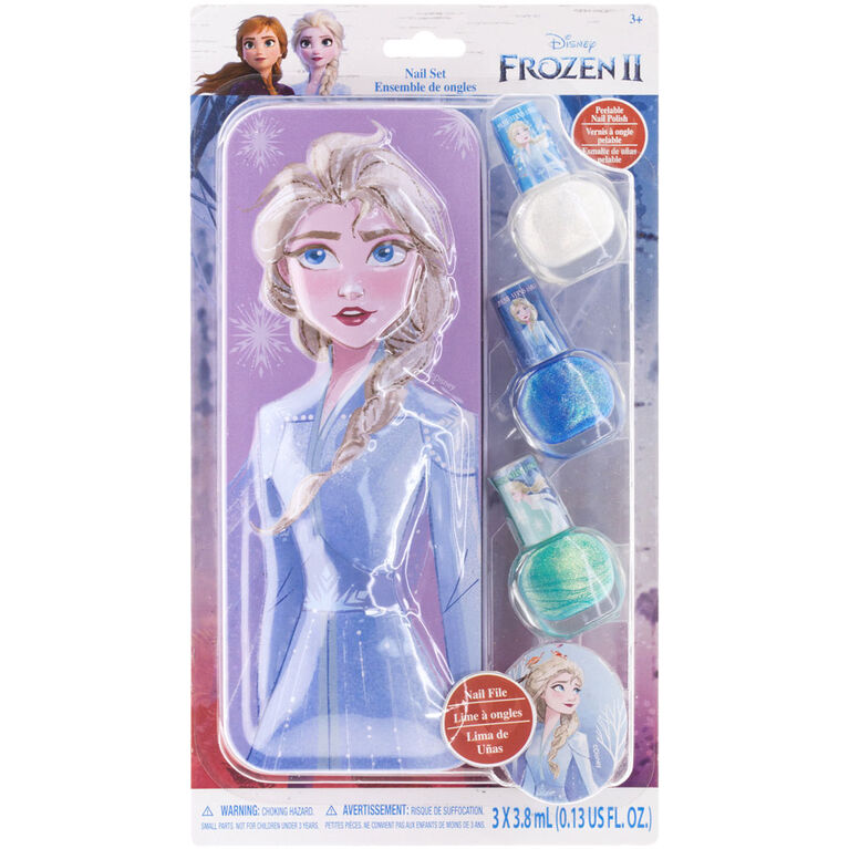 Frozen Ll -3 Pack Nail Polish With File & Tin - Elsa