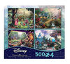 Ceaco Thomas Kinkade Disney 4-in-1 500-Piece Puzzle Multipack (Sleeping Beauty, Mickey, Snow White, Cinderella)