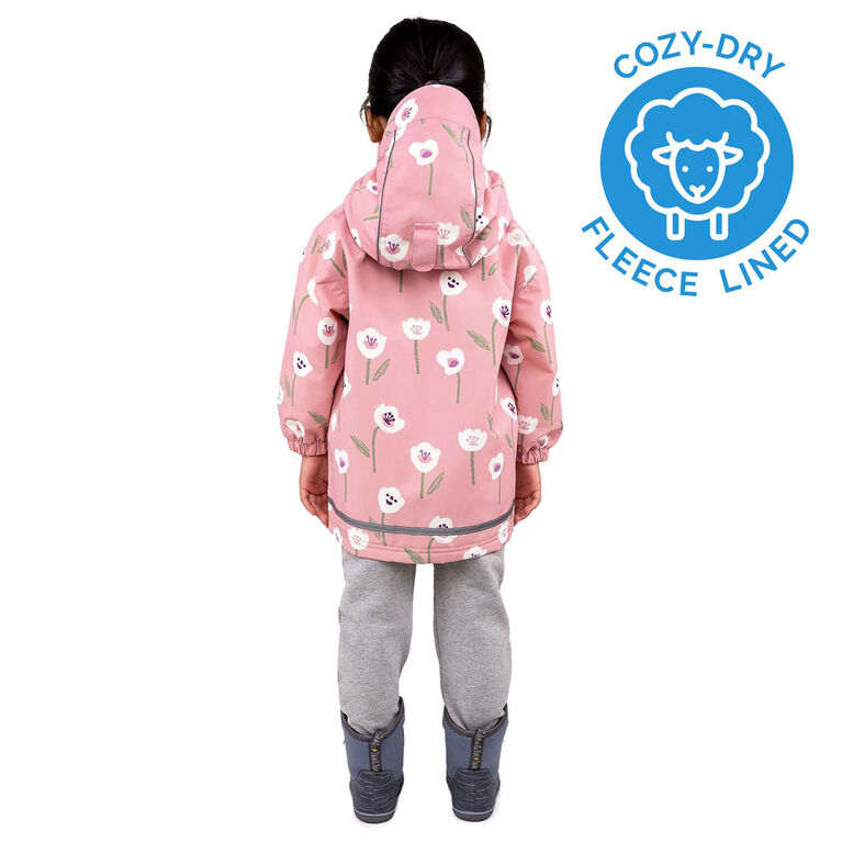 Kids Fleece Lined Rain Jackets  | White Tulip - 4T (4-5Y)