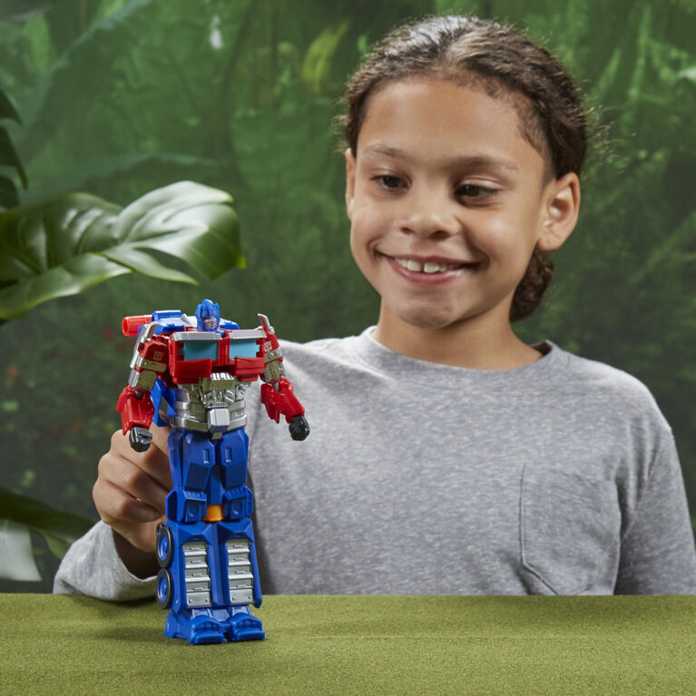 Transformers Toys Transformers: Rise of the Beasts Movie 2-in-1 Optimus Prime Blaster, 7-inch