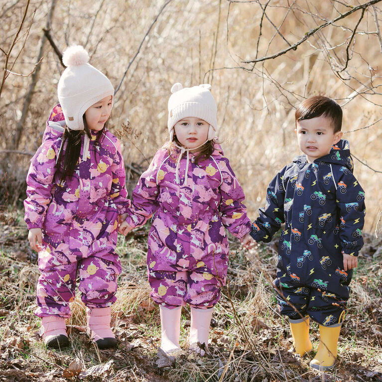 Kids Thin-Lined Rain Suits  | Big Trucks - 2T (2-3Y)