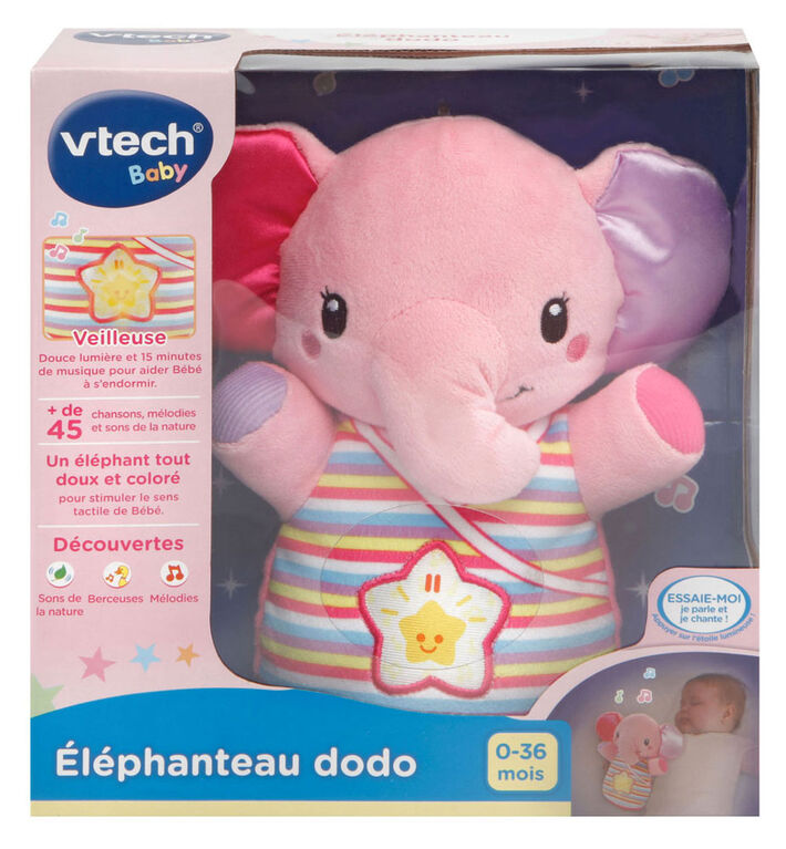 VTech Glowing Lullabies Elephant - Pink - French Edition