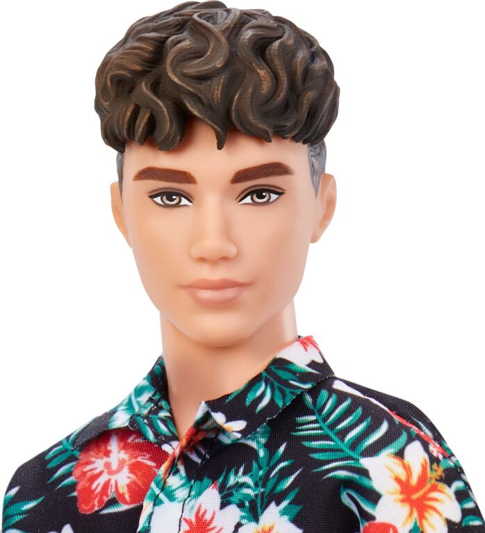 Barbie-Poupée Ken Fashionistas 184, brun, chemise hawaïenne