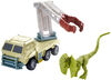 Matchbox - Jurassic World - Transporteurs de dinosaures - Véhicule et figurine - Dilopho-Loader.