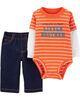 Carter&rsquo;s 2-Piece Little Brother Bodysuit Pant Set - Orange, 3 Months